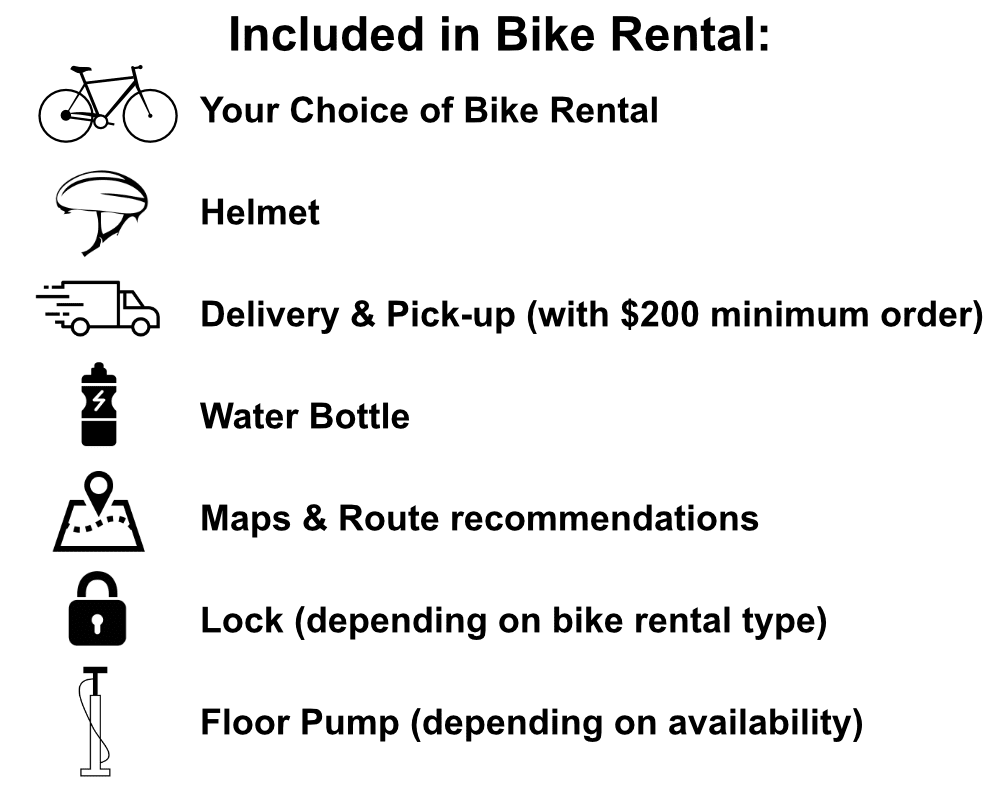 helmet and lock included in bike rental