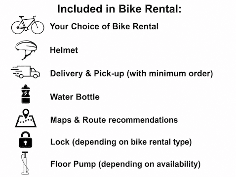 helmet and lock included in bike rental